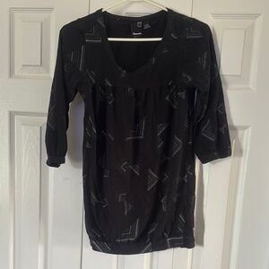 Bench Black Graphic 3/4 Sleeve Blouse